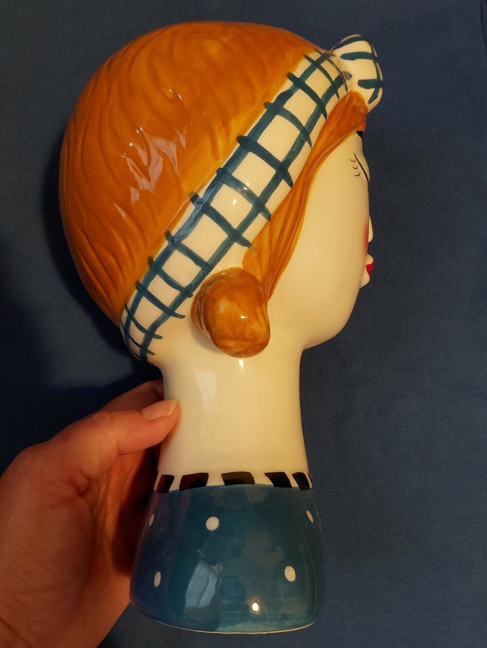 Lady Head Vase Retro Vintage 1950's Look - Picture 7 of 9